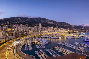 South Of France Gallery: Port Hercules Harbour at Night, Monte Carlo, Monaco