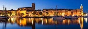 Waterside Prints: Port of La Ciotat at Night, Cote d Azur, France