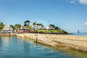 Coastal Town Prints: Port-Navalo pier in the Gulf of Morbihan, Arzon, Morbihan, Brittany, France