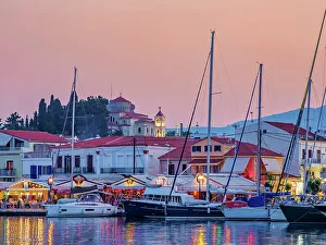 Port of Pythagoreio at dusk, Samos Island, North Aegean, Greece