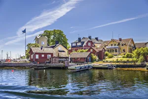 Summer House Prints: Port of Sandhamn Island, Stockholm County, Sweden