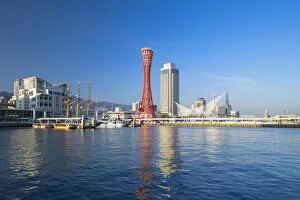 Images Dated 25th April 2018: Port Tower and Maritime Museum at harbour, Kobe, Kansai, Japan