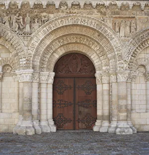 Portal Prints: Portal of the cathedral Notre-Dame la Grande, Poitiers, Poitou-Charantes, France