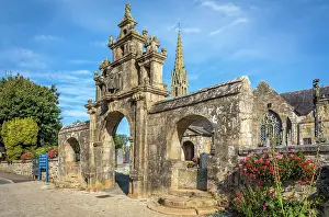 Portal Prints: Portal of the church of Saint-Pierre-Saint-Paul in Argol, Finistere, Brittany, France