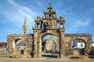 Portal Prints: Portal of the church of Saint-Pierre-Saint-Paul in Argol, Finistere, Brittany, France