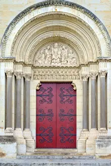 Nimes Prints: Front portal entrance to eglise Saint-Paul (Church of Saint Paul), NAmes