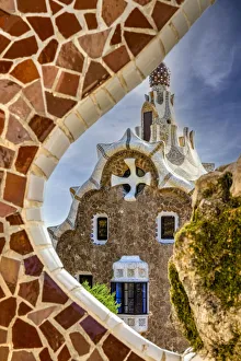 Lodge Gallery: Porters Lodge or Casa del Guarda pavilion, Park Guell, Barcelona, Catalonia, Spain