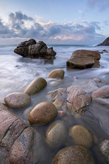 January Prints: Porth Nanven cove in the Cot Valley, Cornwall, England. Winter (January) 2025