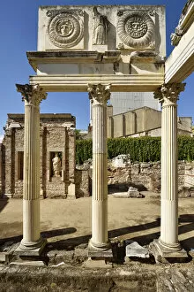 Extremadura Collection: Portico of the Roman Forum in Merida, Spain