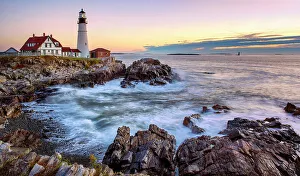 Portland Prints: Portland Head Lighthouse, Cape Elizabeth, Maine, New England, USA