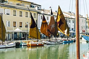 Porto Canale Leonardesco, Port in Emilia Romagna with typical sailing boats