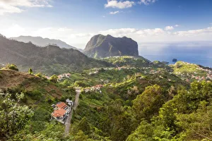 Porto da Cruz and Penha de Aguia, seen from Portela, Madeira, Portugal