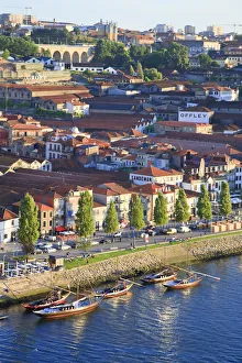 Rooftops Prints: Porto Lodges and Douro River, Vila Nova de Gaia, Porto, Portugal