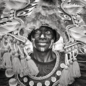 Portrait of Ati-atihan festival participant, Kalibo, Aklan, Western Visayas, Philippines