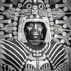 Portrait of Ati-atihan festival participant, Kalibo, Aklan, Western Visayas, Philippines