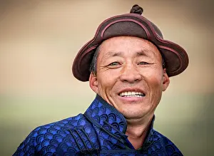 Mongolia Prints: Portrait of a camel herder, Khongor Dunes, Gobi Desert, Mongolia, Asia