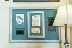 Letter Prints: Portrait of a letter written by Ernest Hemingway displayed at The Mansion on the sea