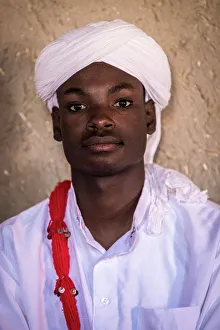 Musician Prints: Portrait of musician from the Pigeons Du Sable Group, Taouz, Morocco