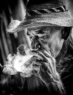 Face Prints: Portrait of a tobacco farmer, smoking