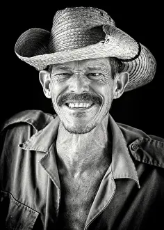 Face Prints: Portrait of a tobacco farmer, Vinales Valley, Pinar del Rio Province, Cuba, Caribbean