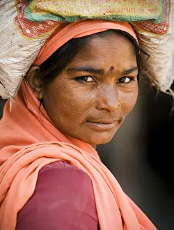 Real People Prints: Portrait of woman, Jaipur, Rajasthan, India, Asia