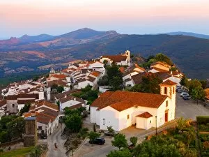 Marvao Collection: Portugal, Alentejo, Marvao, Medieval village at dusk