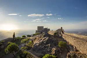 Bastion Prints: Portugal, Alentejo, Marvao. Sunset seen over the walls of the ancient Moorish & medieval