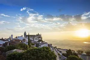 Moorish Prints: Portugal, Alentejo, Monsaraz. Dawn view of the centre of the ancient Moorish
