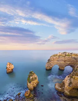 Images Dated 14th April 2020: Portugal, Algarve, Caramujeira, Praia de Marinha, double sea arch