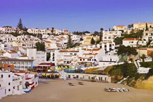 Images Dated 14th April 2020: Portugal, Algarve, Lagoa, carvoeori, typical fishing village at dusk, close-up