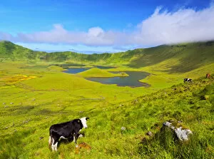 Images Dated 20th January 2016: Portugal, Azores, Corvo, View of The Caldeirao do Corvo