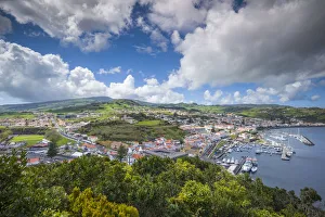 Faial Prints: Portugal, Azores, Faial Island, Horta from Monte Quelmado
