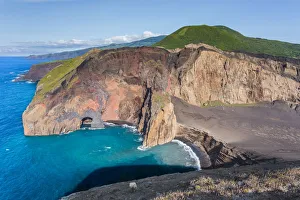 Faial Prints: Portugal, Azores, Faial, Ponta dos Capelinhos, View of the Capelinhos Volcano