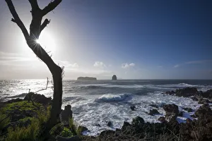 Portugal, Azores, Pico Island, Madalena, Ponta do Areiro, stormy seas