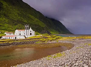 Portugal, Azores, Sao Jorge, Ribeira Seca, Faja da Caldeira do Santo Cristo on the