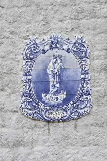 Virgin Mary Prints: Portugal, Azores, Sao Miguel Island, Gorreana, Azulejo tile panel of Virgin Mary