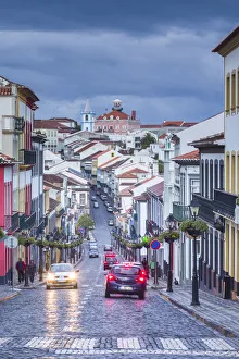 Portugal, Azores, Terceira Island, Angra do Heroismo, Rua da Se street