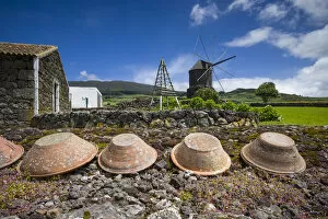 Images Dated 31st October 2017: Portugal, Azores, Terceira Island, Doze Ribeiras, traditional Azorean windmill