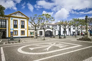 Images Dated 31st October 2017: Portugal, Azores, Terceira Island, Sao Sebastiao, town square