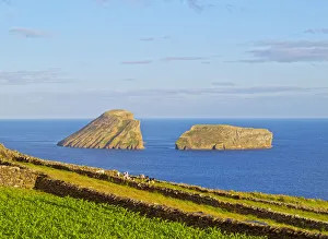Macaronesia Prints: Portugal, Azores, Terceira, Serretinha, View of the Coast and Ilheus das Cabras