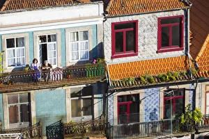 Portugal, Douro Litoral, Porto. Detail of traditional buildings in the UNESCO World