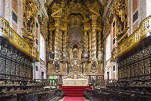 Portugal, Douro Litoral, Porto. The Romanesque Nave of Se Cathedral