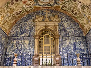 Portugal, Estramadura, Obidos, Azulejo on Obidos city gate