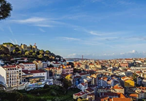 Portugal, Lisbon, Cityscape viewed from the Miradouro da Graca