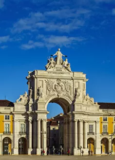 Images Dated 19th January 2017: Portugal, Lisbon, Commerce Square, View of the Rua Augusta Arch