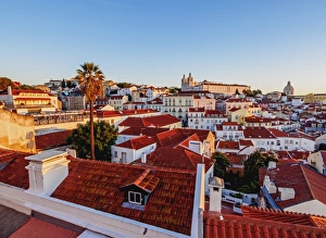 Images Dated 6th November 2016: Portugal, Lisbon, Miradouro das Portas do Sol, View over Alfama Neighbourhood towards