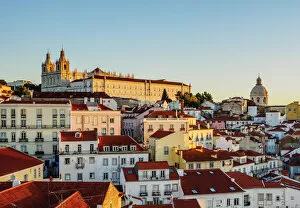 Images Dated 19th January 2017: Portugal, Lisbon, Miradouro das Portas do Sol, View over Alfama Neighbourhood towards