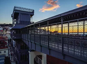 Elevator Collection: Portugal, Lisbon, Santa Justa Lift at sunrise