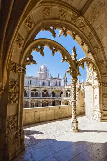 Images Dated 17th September 2018: Portugal, Lisbon, Santa Maria de Belem. The gothic cloister of the Jeronimos Monastery