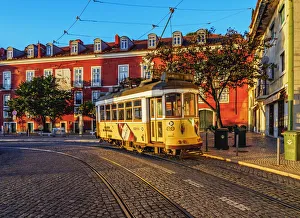 Streetcar Prints: Portugal, Lisbon, Typical tram in Alfama